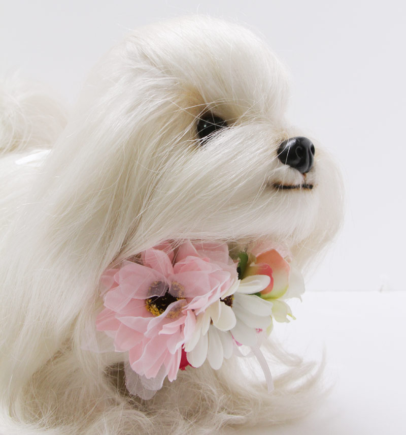 犬 チョーカー リングブーケ ピンク 業務用チョーカー ペットリボン 犬のリボン ペットアクセサリー ミュウ バァウ